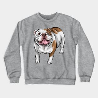 English Bulldog | Red and White Crewneck Sweatshirt